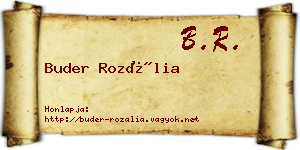 Buder Rozália névjegykártya